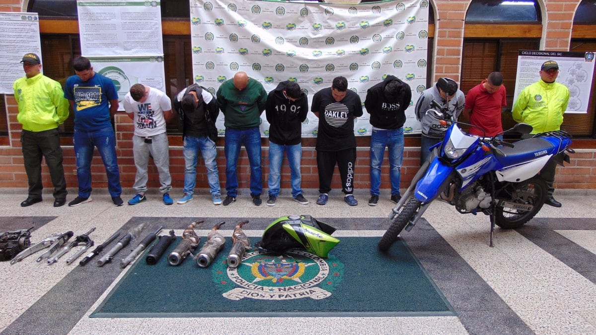 Capturados presuntos integrantes de banda dedicada al hurto de motocicletas en Medellín