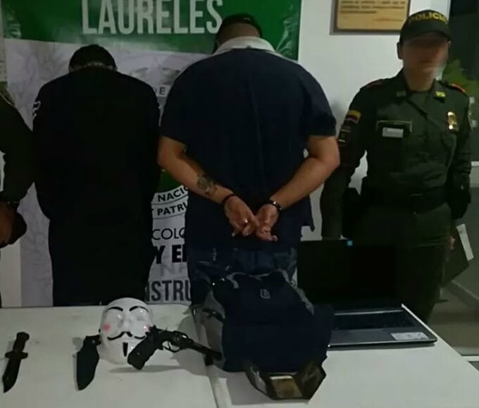 Dos personas fueron capturadas luego de robar con máscaras en Laureles