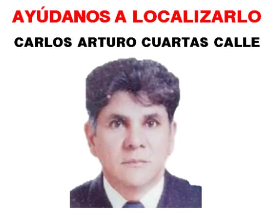 Carlos Arturo Cuartas está desaparecido desde el pasado 3 de octubre