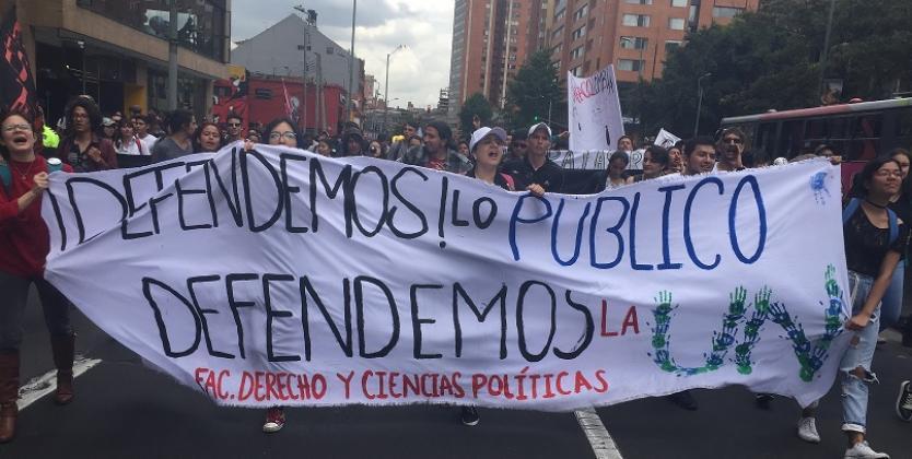 Finalizó de manera pacífica la marcha estudiantil realizada en Medellín