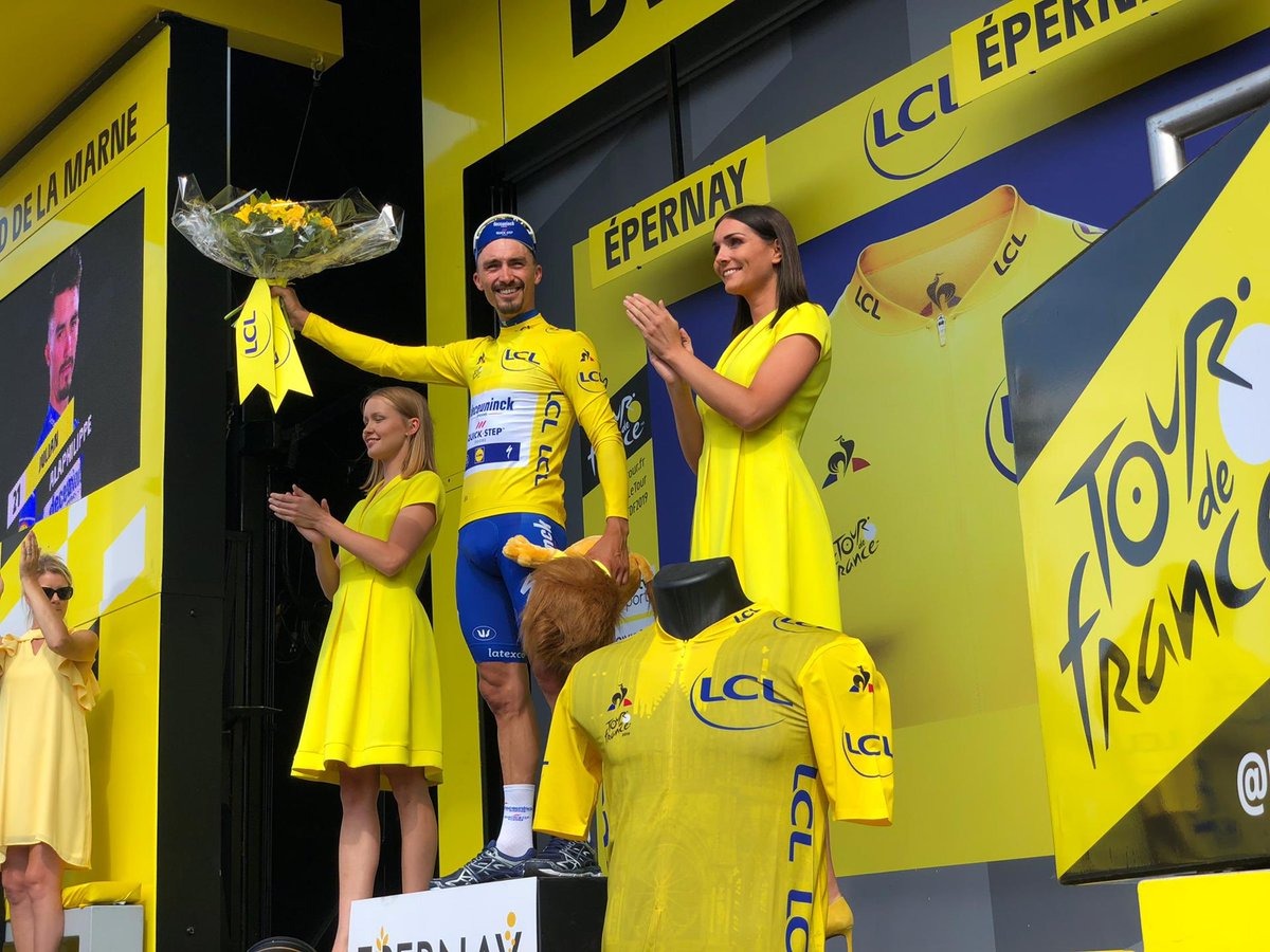 Julian Alaphilippe se vistió de amarillo en la tercera etapa del Tour de Francia