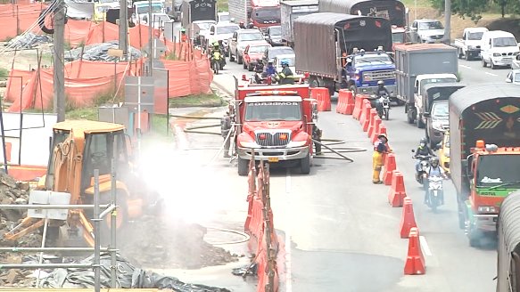 Se registró una fuga de gas en la construcción del intercambio vial La Ayurá