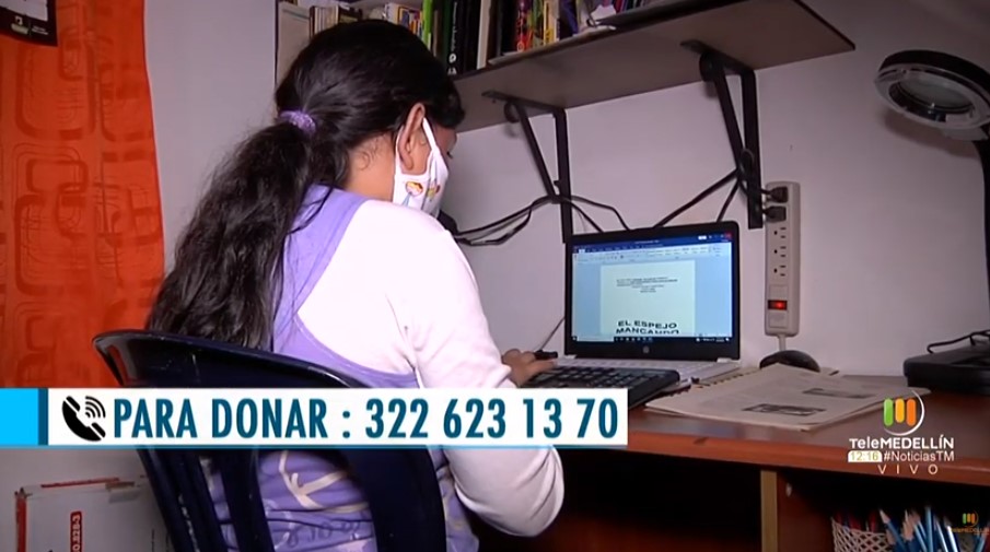 Niña con enfermedad huérfana requiere computador para poder estudiar