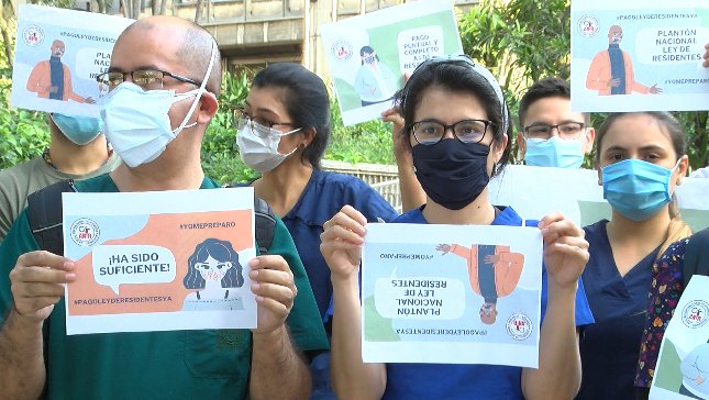 Médicos residentes realizaron un plantón en Medellín