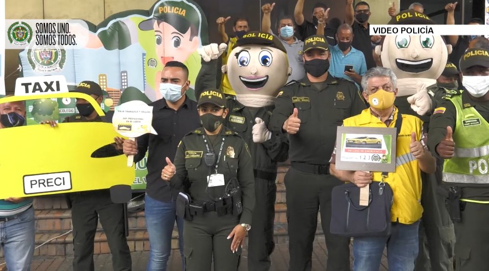 Policía adelanta campaña para brindar seguridad a taxistas en Medellín