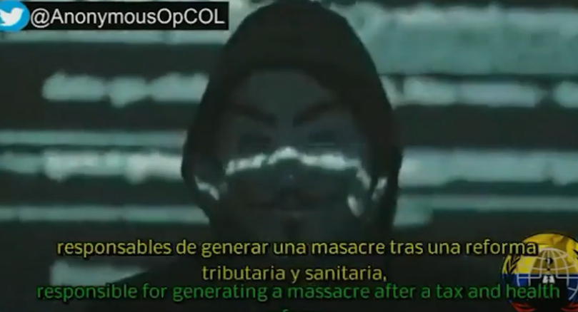 Con ataques cibernéticos Anonymous se une a manifestaciones colombianas