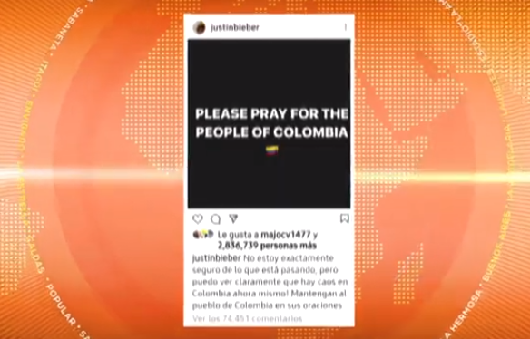 Artistas envían mensajes de aliento ante situación actual de Colombia
