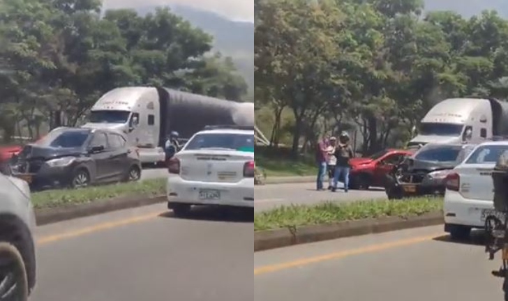 (Video) Accidente múltiple tiene paralizada la autopista norte – sur