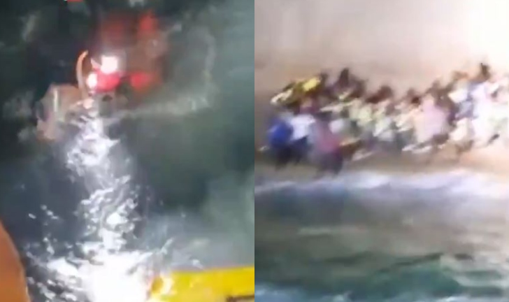 (Video) Angustiante rescate de 125 migrantes cerca de una isla