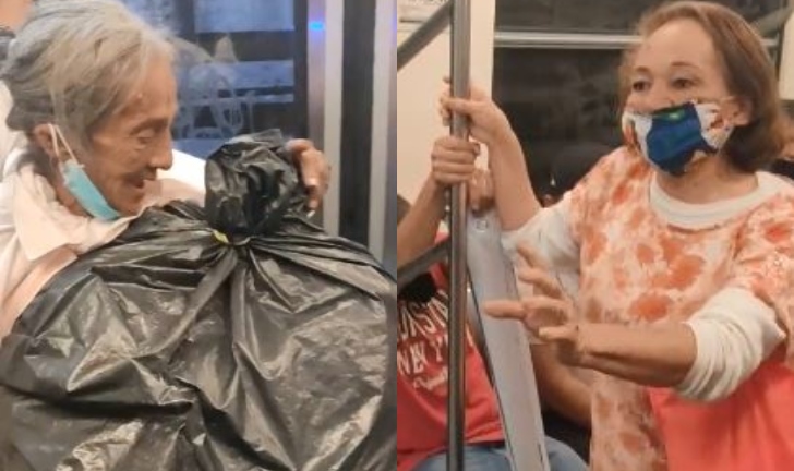 (Video) Mujer realizó un aparente exorcismo en el metro
