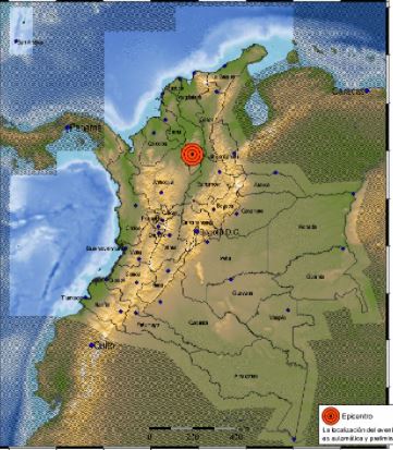 Reportan temblor de tierra en el norte de Colombia