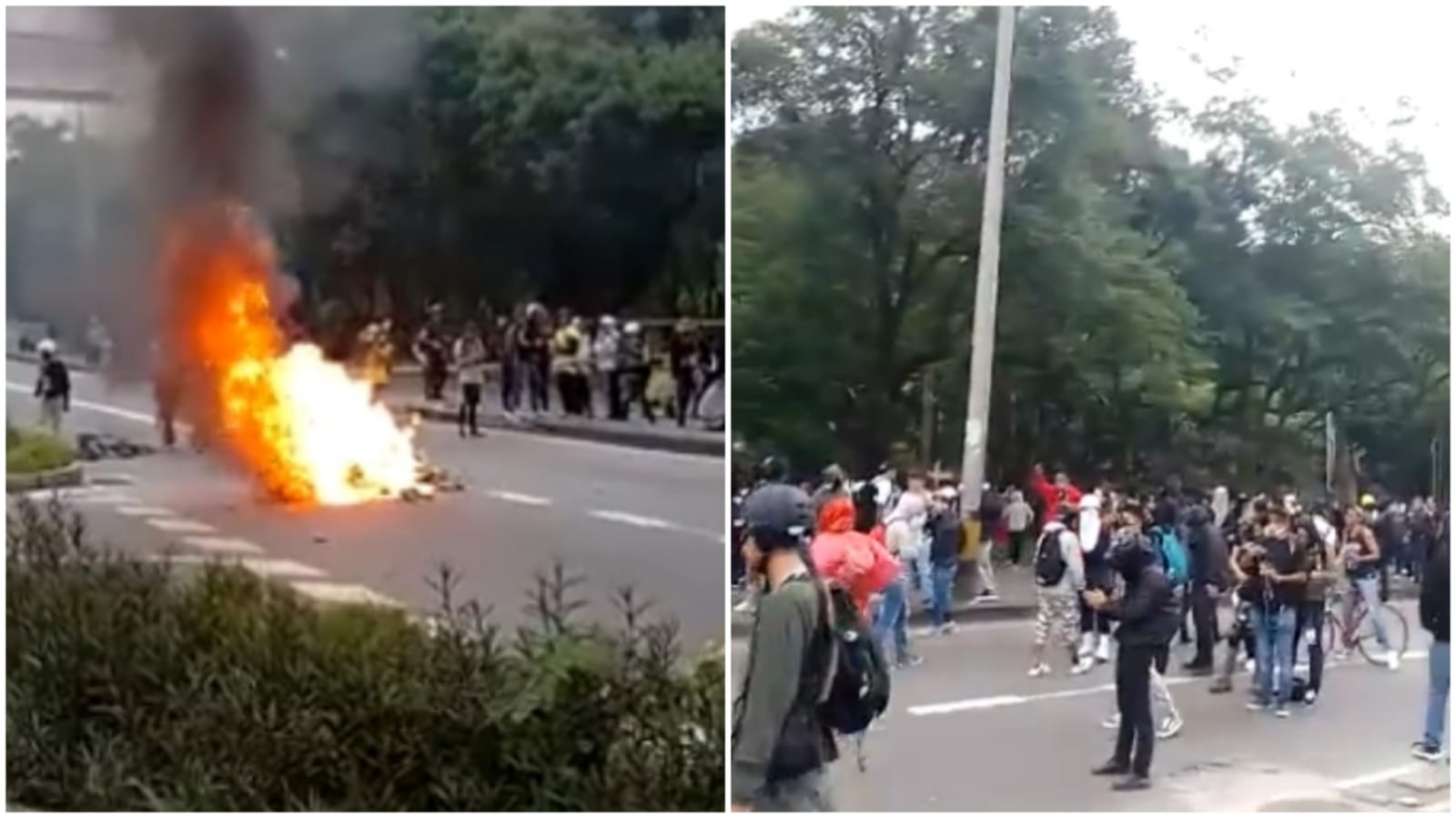 (Video) Queman motocicleta de la Secretaría de Movilidad de Medellín