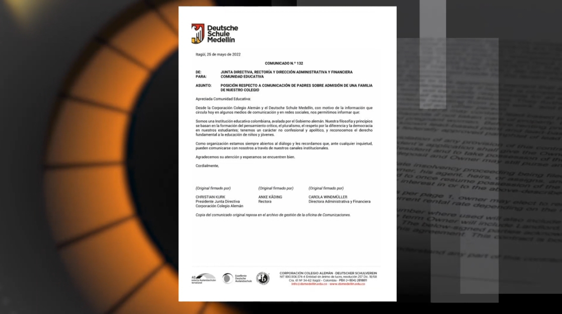 Colegio se pronunció tras la carta de 