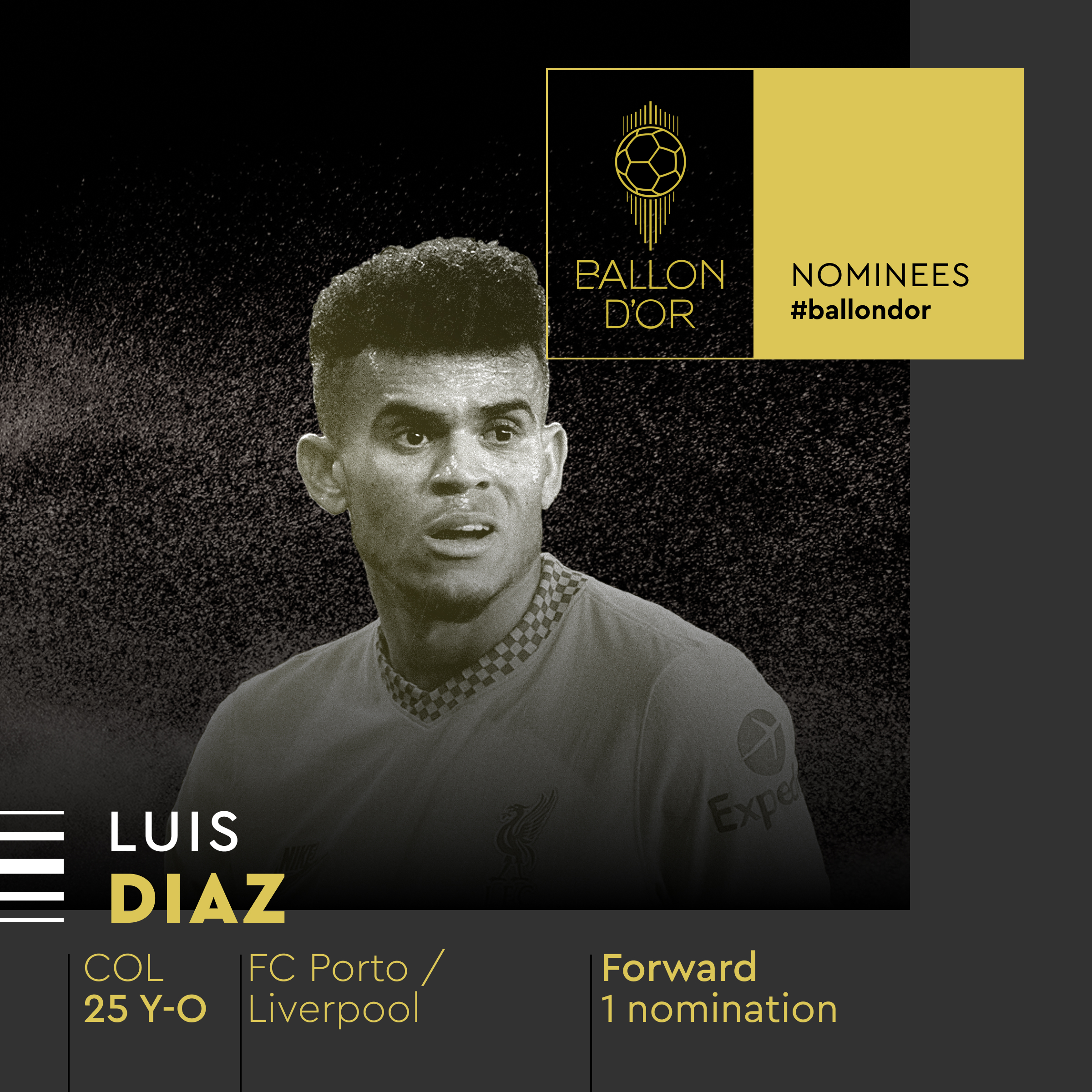 Luis Díaz es nominado al premio Balón de Oro 2022