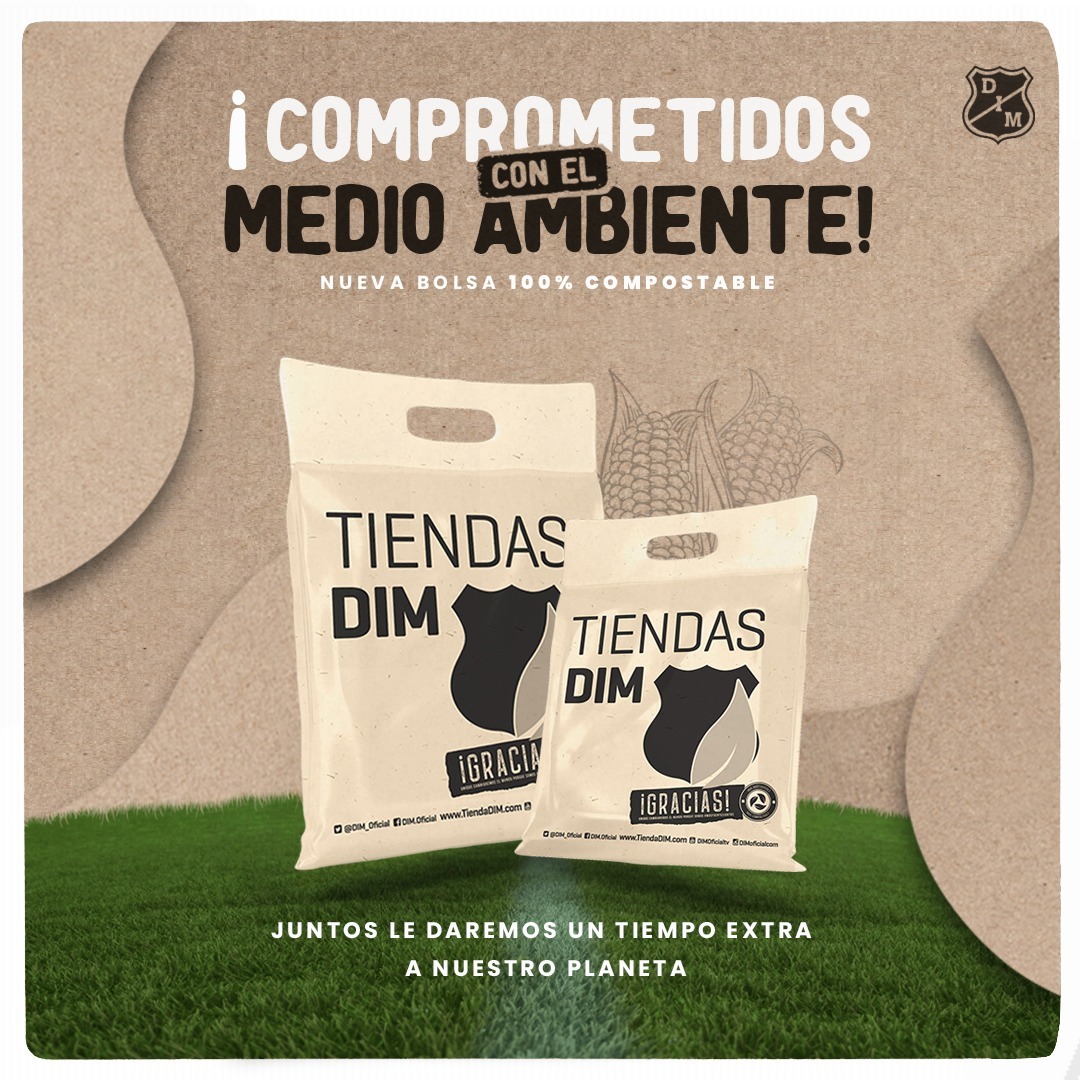 Independiente Medellín hace campaña con bolsas biodegradables