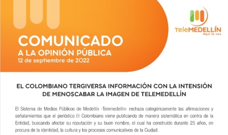 El Colombiano tergiversa información con la intención de menoscabar la imagen de Telemedellín