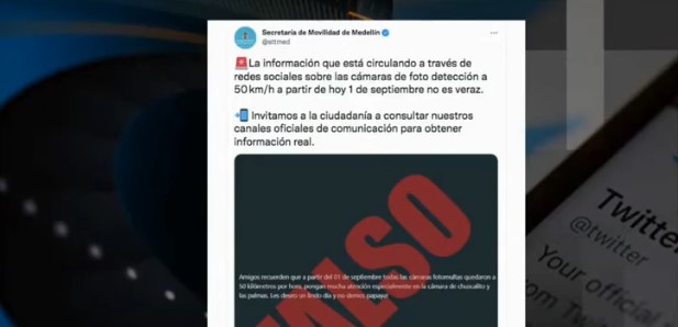 Mensaje sobre cambio de límites de velocidad para 'fotomultas' es falso