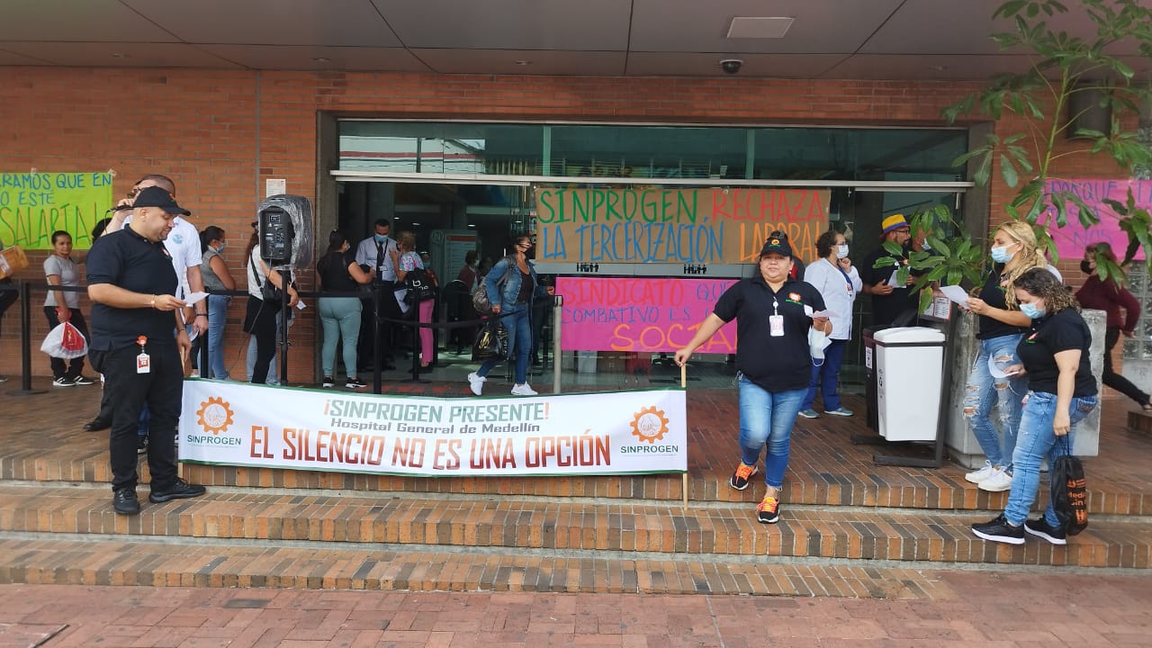 Sindicato de trabajadores del Hospital General de Medellín exigió garantías laborales