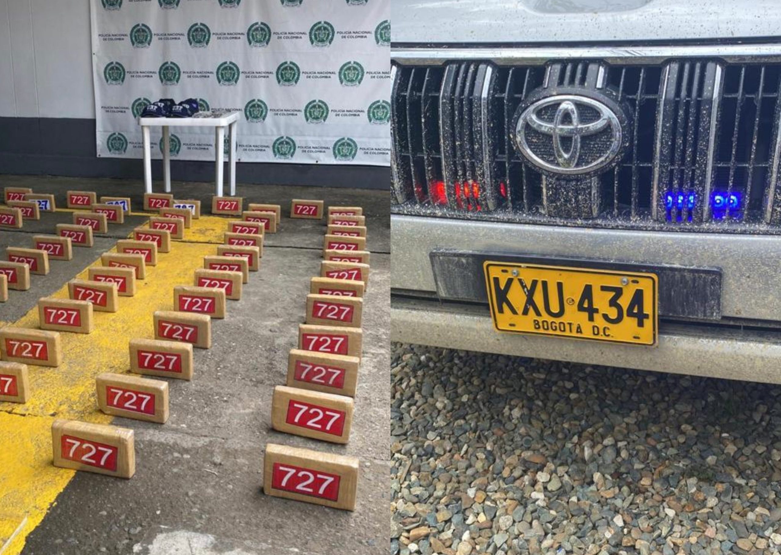 Cae camioneta de la UNP con 150 kilos de cocaína