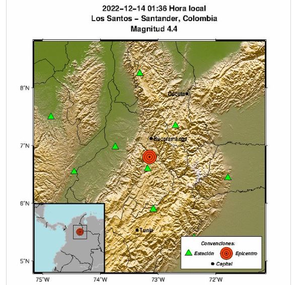 ¡Atención! Temblor de 4,4 sacudió Colombia esta madrugada