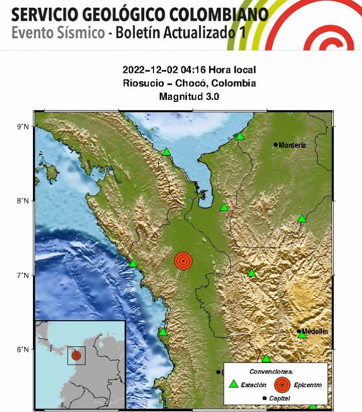 ¡Atención! 2 temblores se registraron esta madrugada en Colombia