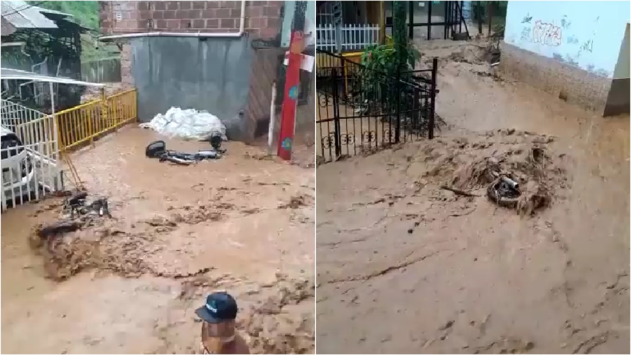 Lluvias generaron afectaciones en un barrio en Caldas, sur del Valle de Aburrá