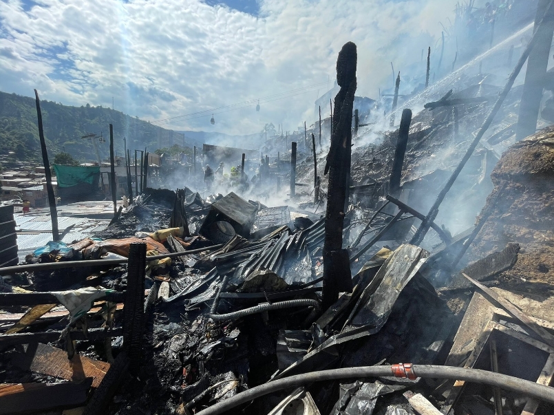 Balance del incendio ocurrido en el sector de Vallejuelos, en Robledo