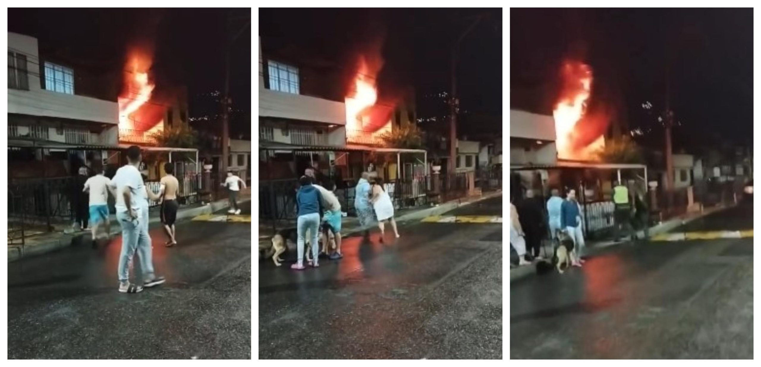 [Video] Entre llanto y desespero, vecinos de Loreto vieron cómo incendio consumió una casa