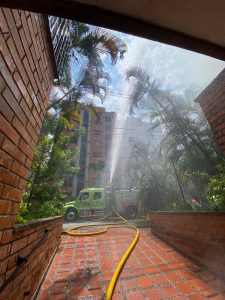 Incendio fue atendido en el barrio Laureles, Medellín
