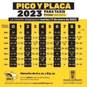 Pico y placa: martes, 26 de abril de 2023, en Medellín y el Valle de Aburrá