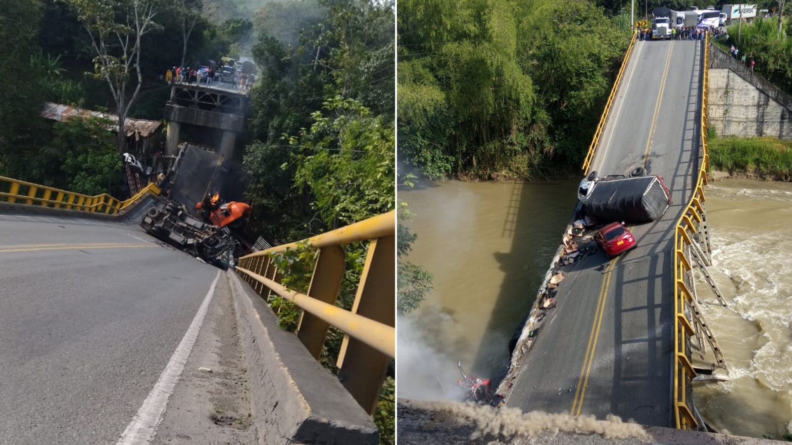 [Videos] ¡Atención! Se cayó puente que comunica al Quindío con el Valle del Cauca