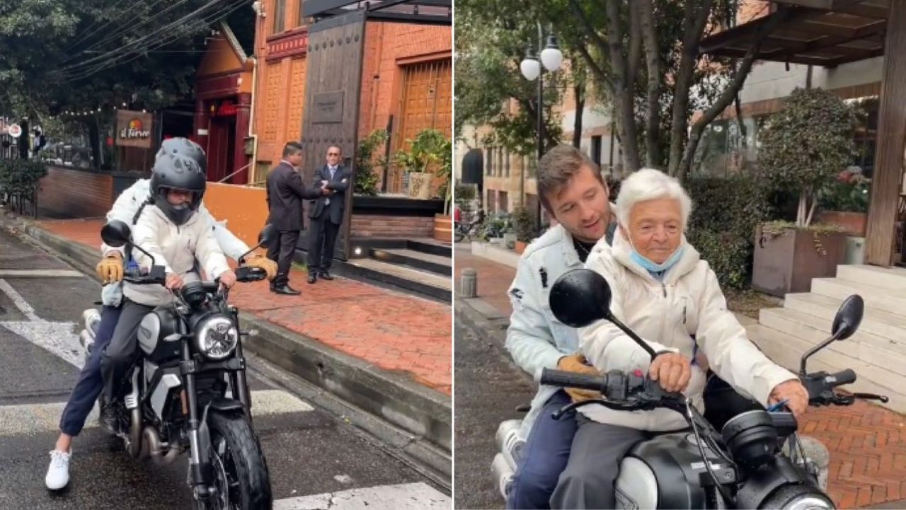 Abuela celebró sus 102 años viajando en la moto de sus sueños