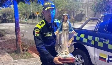 ¡Apareció la Virgen! Recuperaron la imagen que había sido robada en Envigado