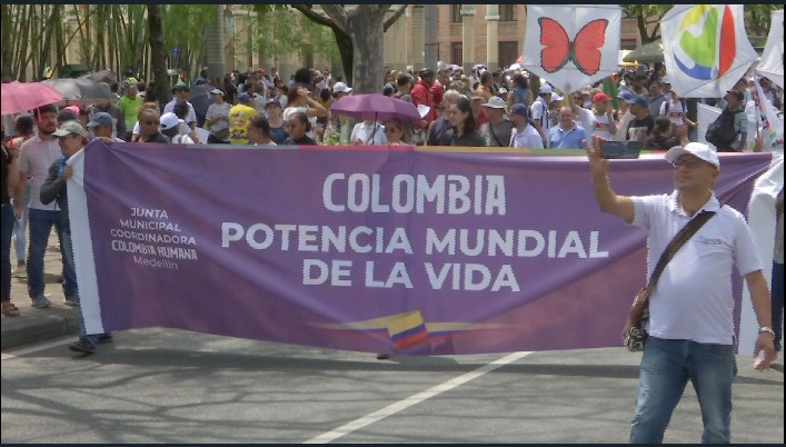 Así fueron las marchas en Medellín este miércoles en apoyo al Gobierno Nacional