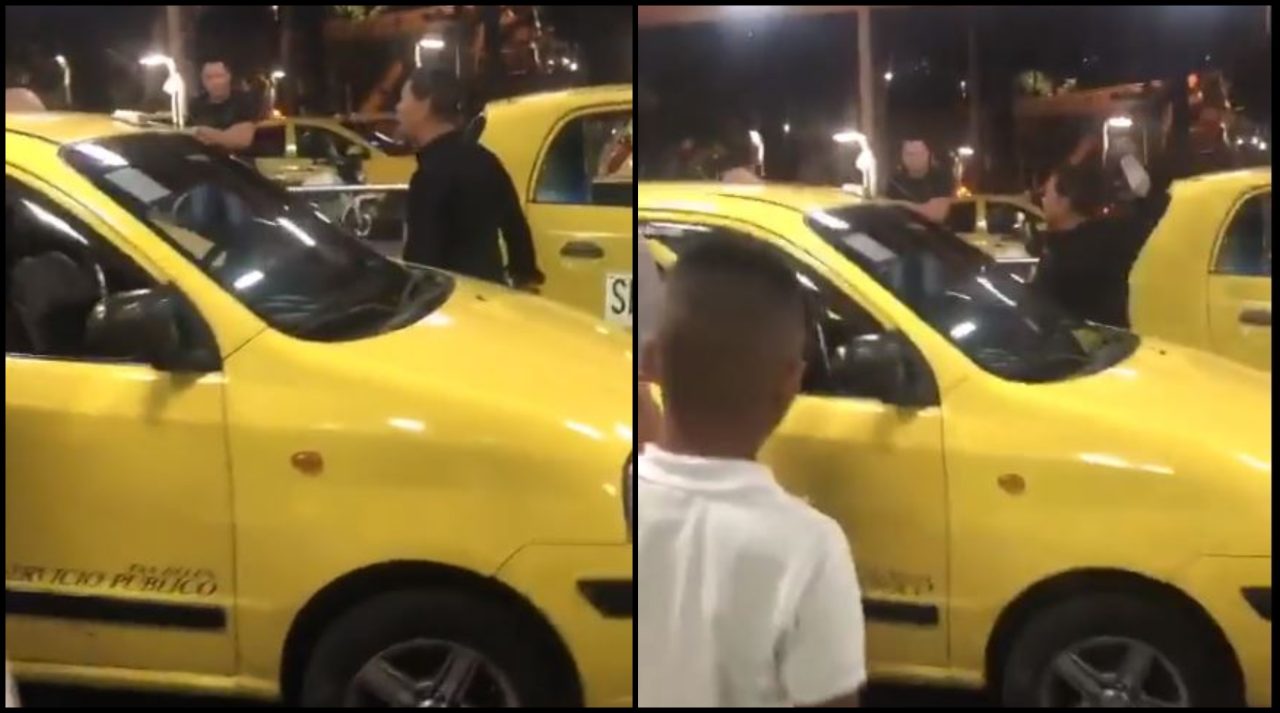 [Video] Taxista, con machete en mano, discute con otro conductor en Medellín