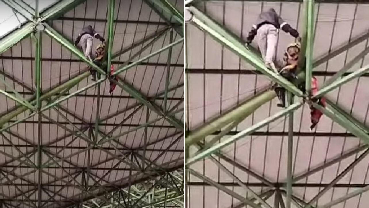 [Video] Un hombre intentó lanzarse al vacío desde el techo de la Terminal del Norte