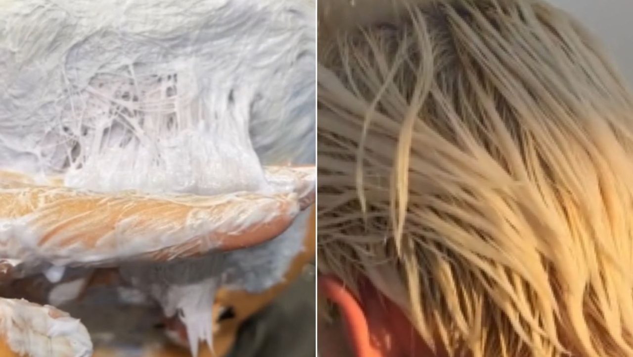 [Video] Se decoloró el cabello con una bolsa plástica y este fue el resultado