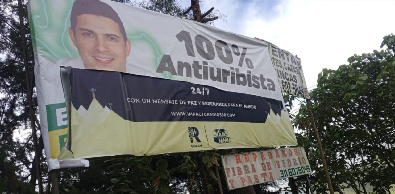 Vandalizan valla de candidato a la Gobernación de Antioquia