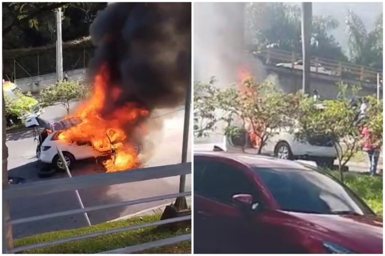 [Video] 🚨 ¡Atención! Un vehículo se incendió en la Loma de Los Balsos, en El Poblado