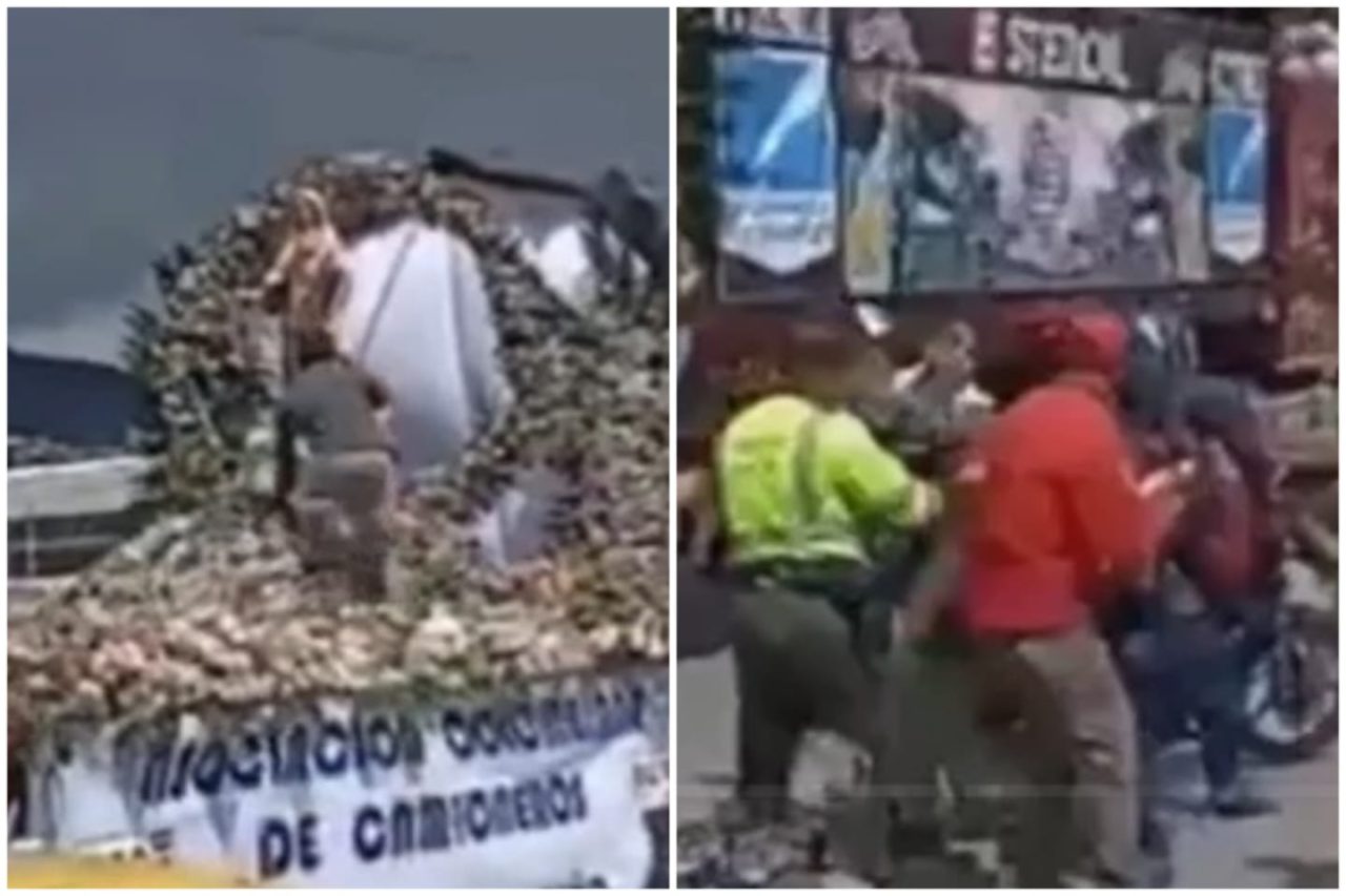 [Video] Quería tumbar la Virgen del Carmen pero lo tumbaron a él