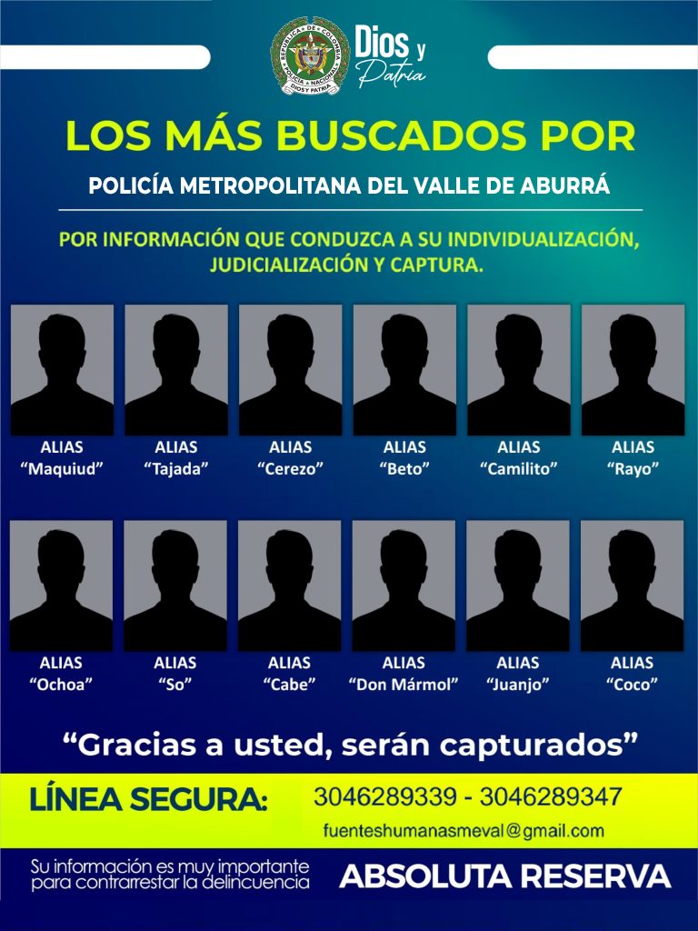 cartel de los más buscados de Manrique