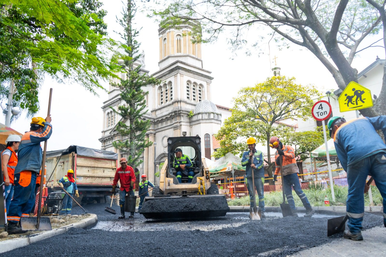 Arreglaron vía adoquinada del parque de Belén