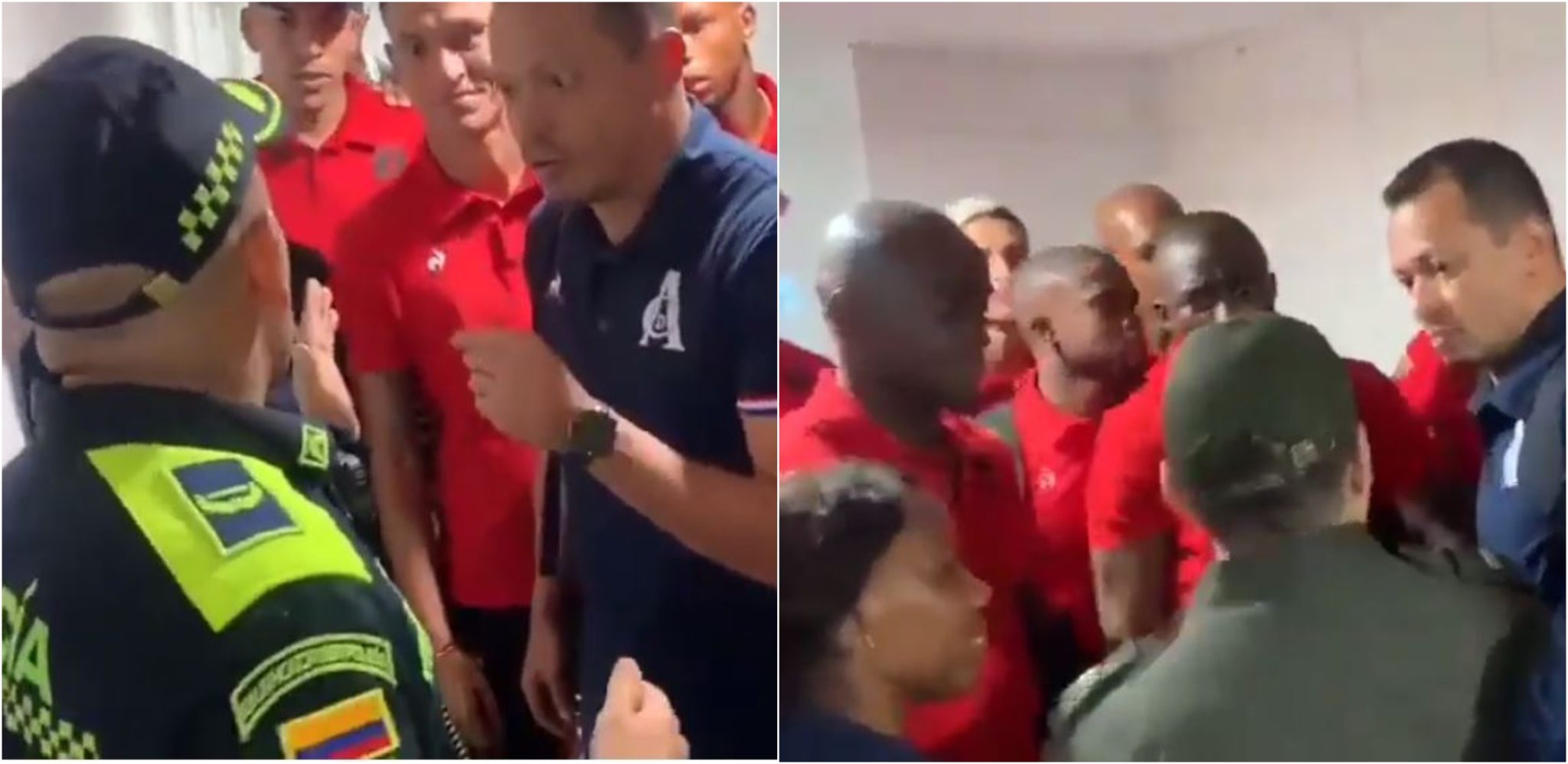 [Video] ¿Por qué comenzó la pelea en Barranquilla entre jugadores de América y la Policía? Esto se sabe