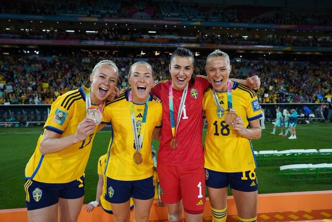 Suecia celebra el tercer lugar en el Mundial Femenino