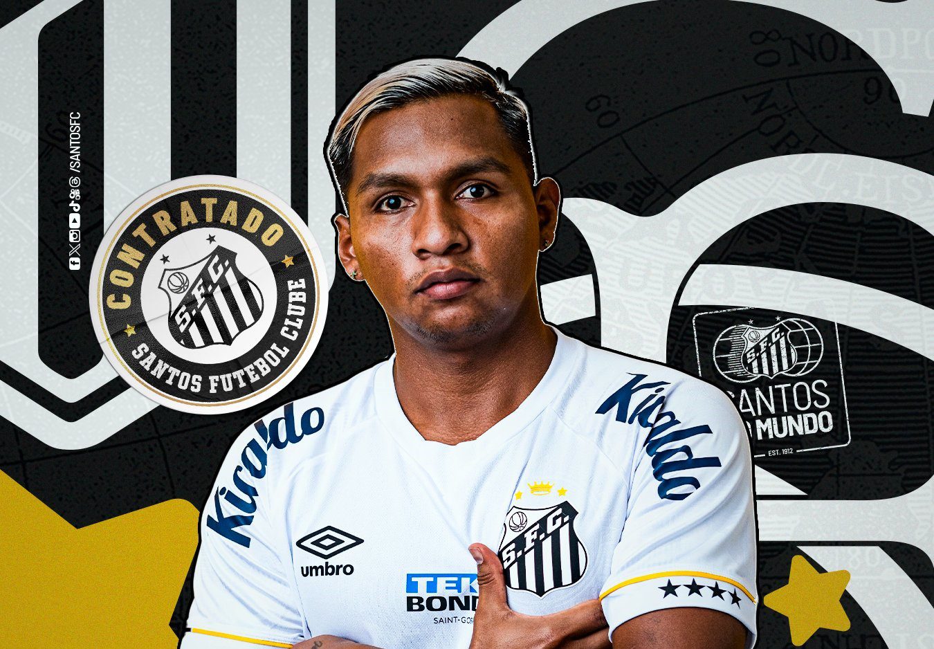 Alfredo Morelos se unió al Santos F.C. de Brasil para 2023