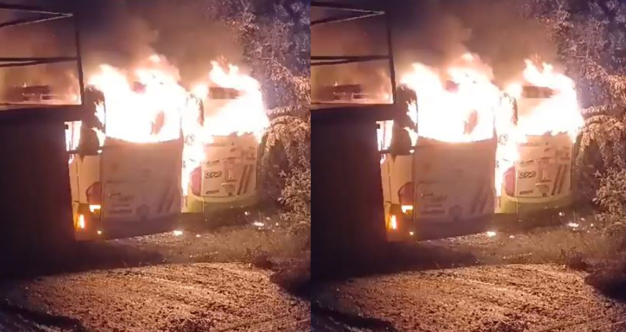 [Video] Grupos insurgentes serían los responsables de dos buses que incendiaron en Hidroituango