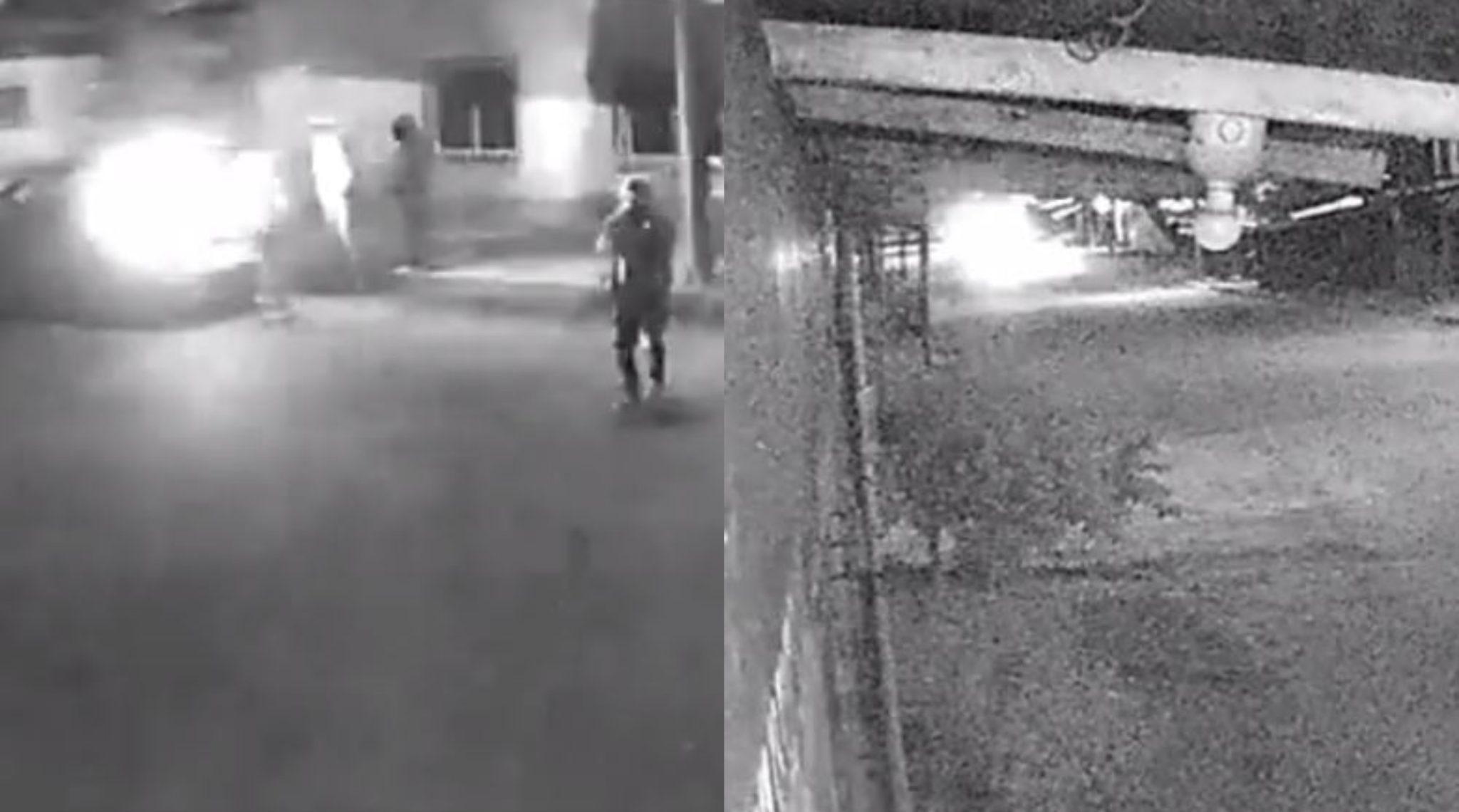 [Video] Delincuentes cogieron a bala una casa, y mientras huían les estalló una granada