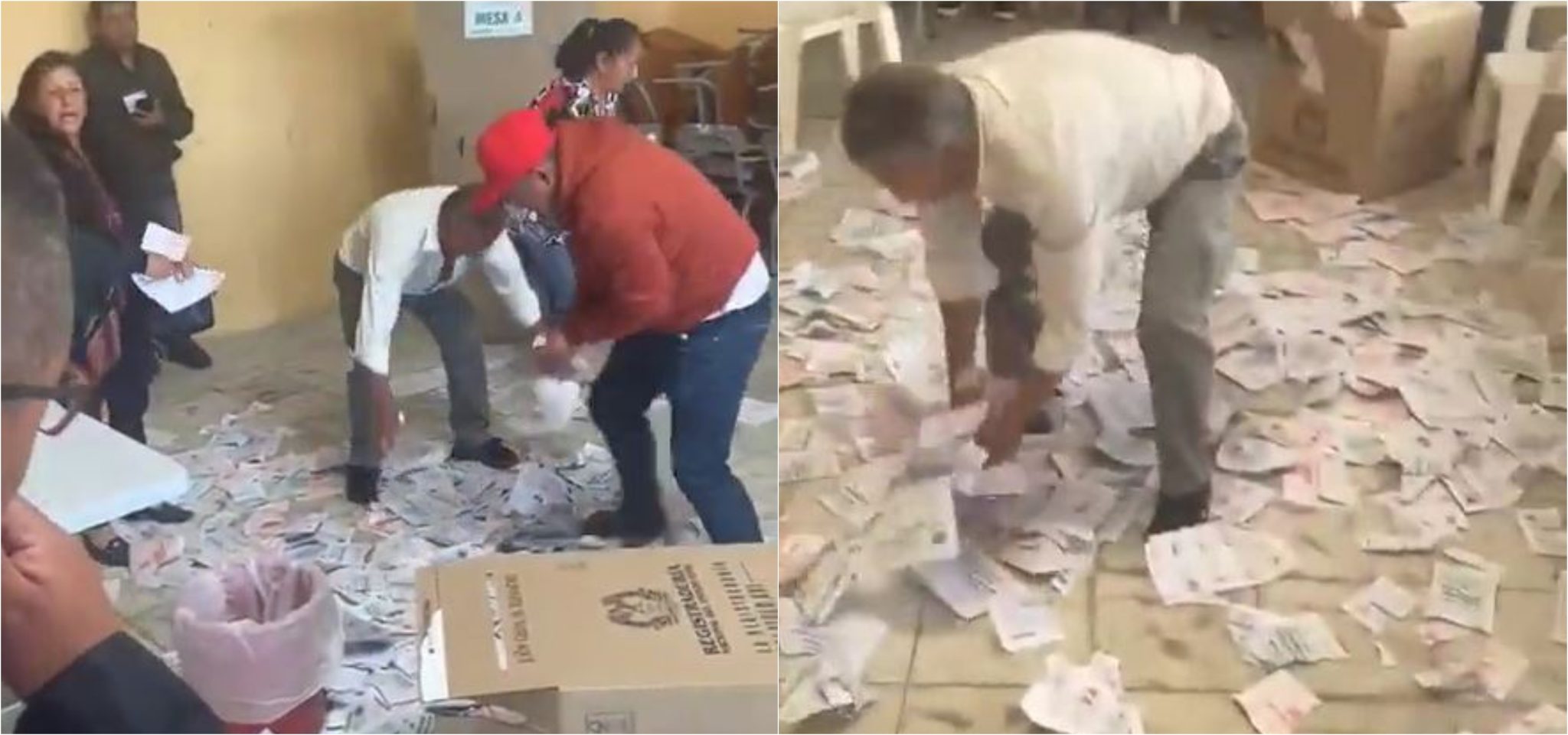 [Video] Personas destruyeron el material electoral de un puesto de votación