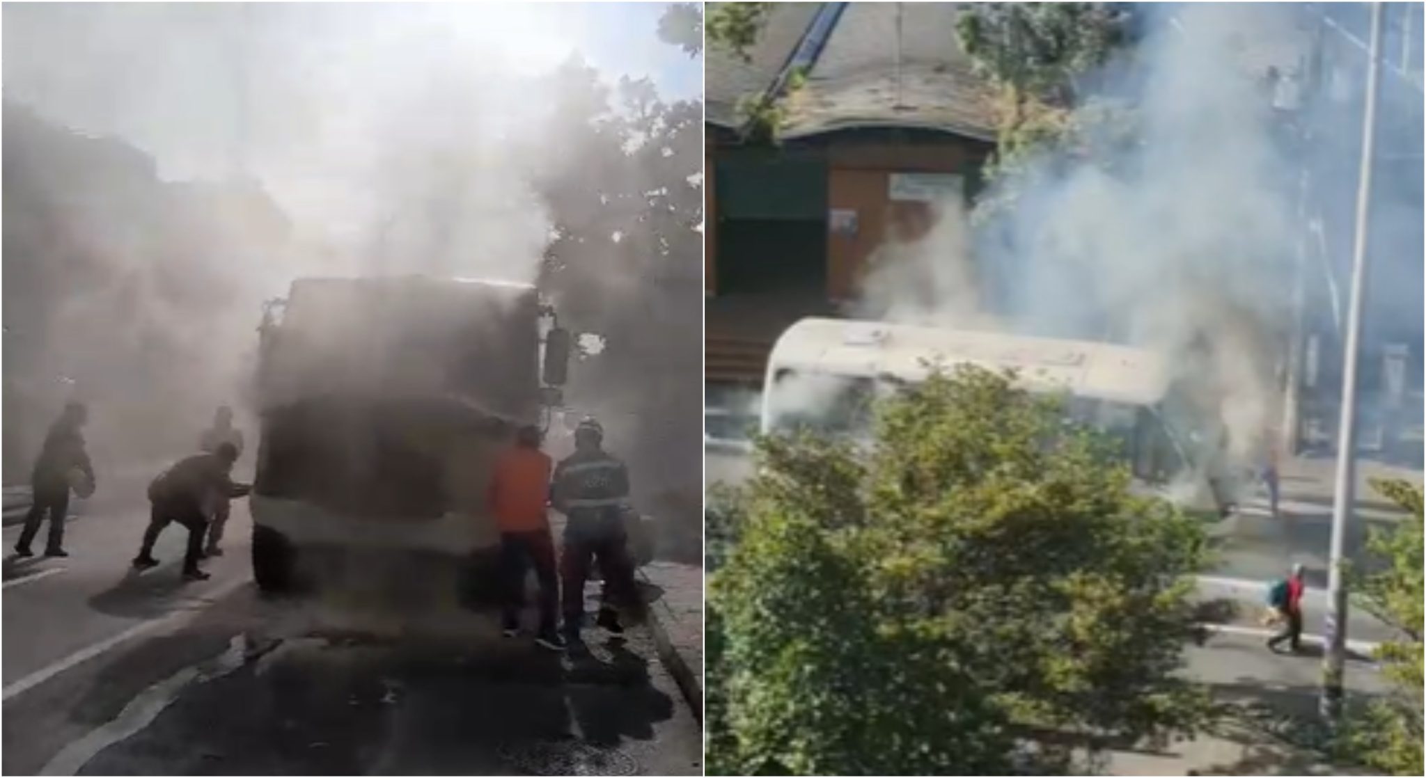 [Video] Así fue el momento exacto en que un bus alimentador del Metro se incendia