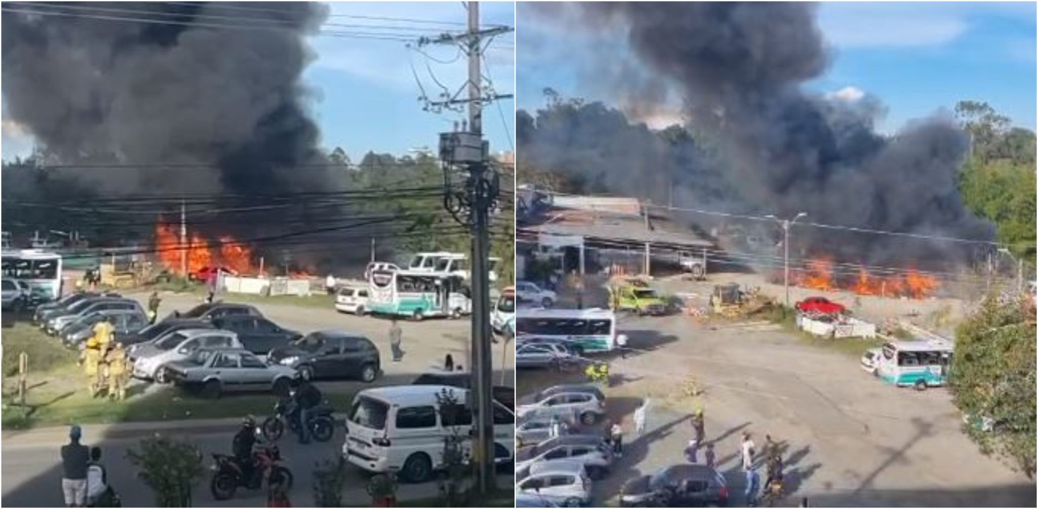 [Video] Incendio afectó los patios del tránsito del municipio de Rionegro